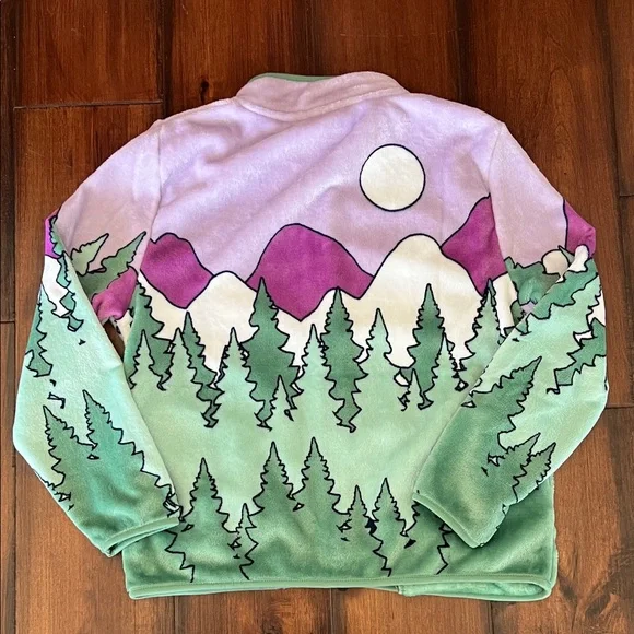 Peanuts Snoopy Fleece Jacket ~ Goes Hiking - Picture 4 of 6